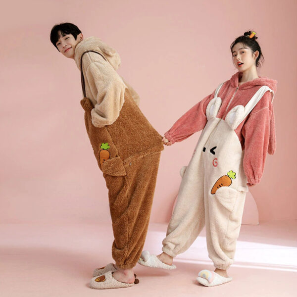 Brown Bunny Onesie Unisex Couple Pijama
