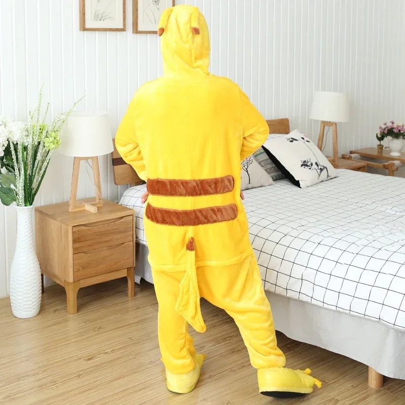 Pikachu Onesie Adult Pajamas Costume Fleece Unisex S-2XL 7 Pikachu Onesie Adult Pajamas Costume Fleece