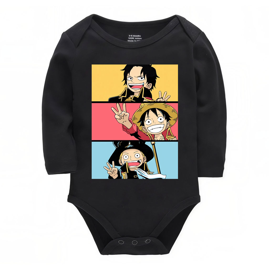 ACE Sabo Luffy Baby Grow Brothers Cotton Onesie 9 ACE Sabo Luffy Baby Grow Brothers Cotton Onesie