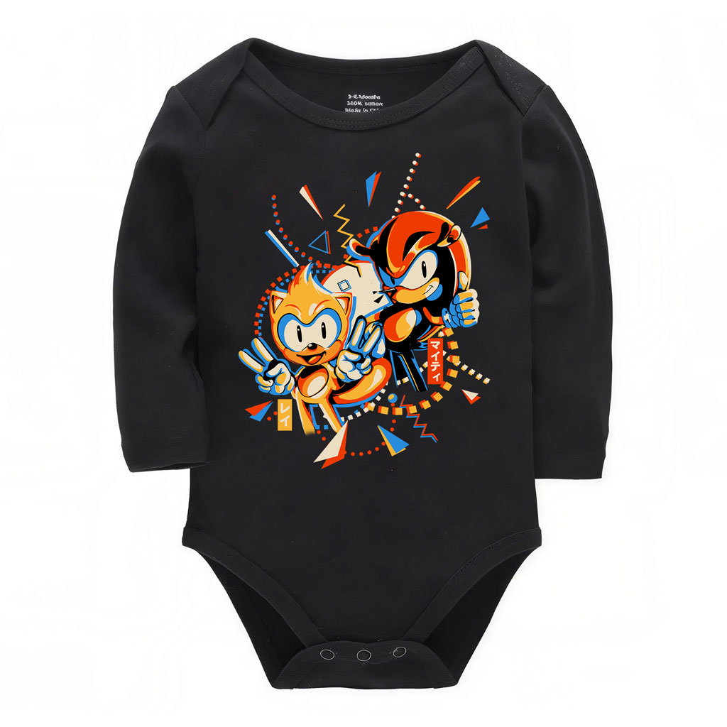 Colorful Mighty and Ray Sonic Newborn Onesie Graphic Style 9 Colorful Mighty and Ray Sonic Newborn Onesie