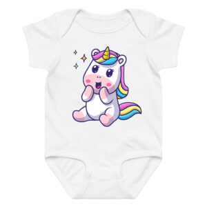 Colorful Rainbow Mane Unicorn Baby Onesie Bodysuit