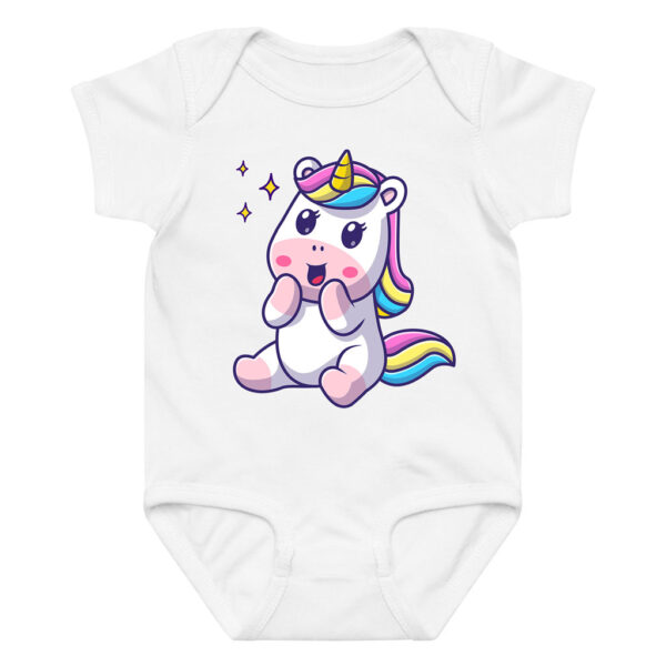 Colorful Rainbow Mane Unicorn Baby Onesie Bodysuit