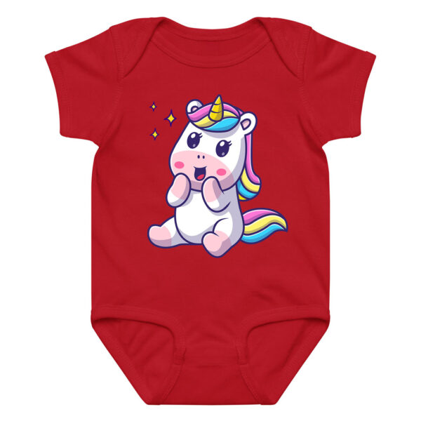 Colorful Rainbow Mane Unicorn Baby Onesie Bodysuit