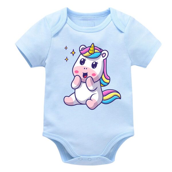 Colorful Rainbow Mane Unicorn Baby Onesie Bodysuit