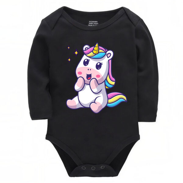 Colorful Rainbow Mane Unicorn Baby Onesie Bodysuit