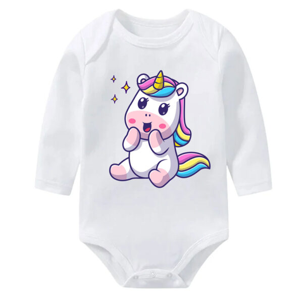 Colorful Rainbow Mane Unicorn Baby Onesie Bodysuit