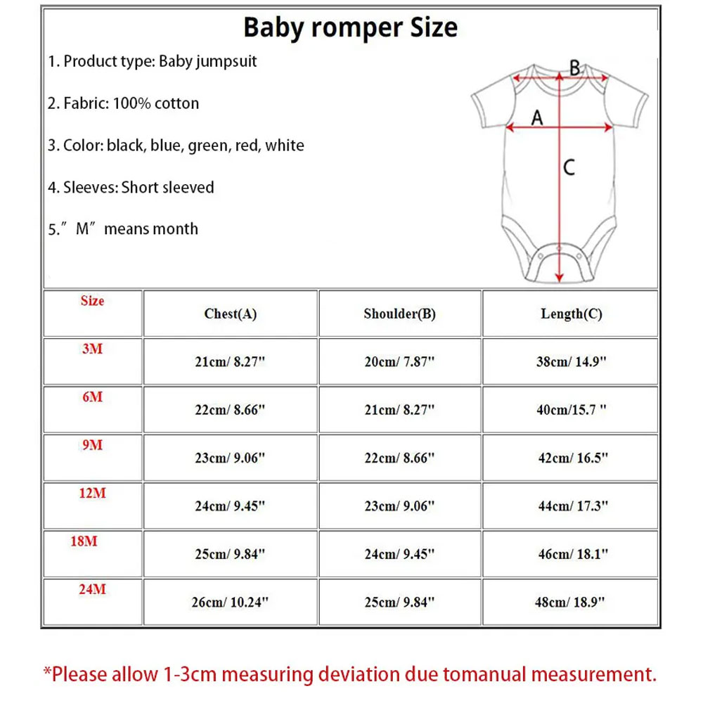 Ez Onesie baby bodysuit size chart
