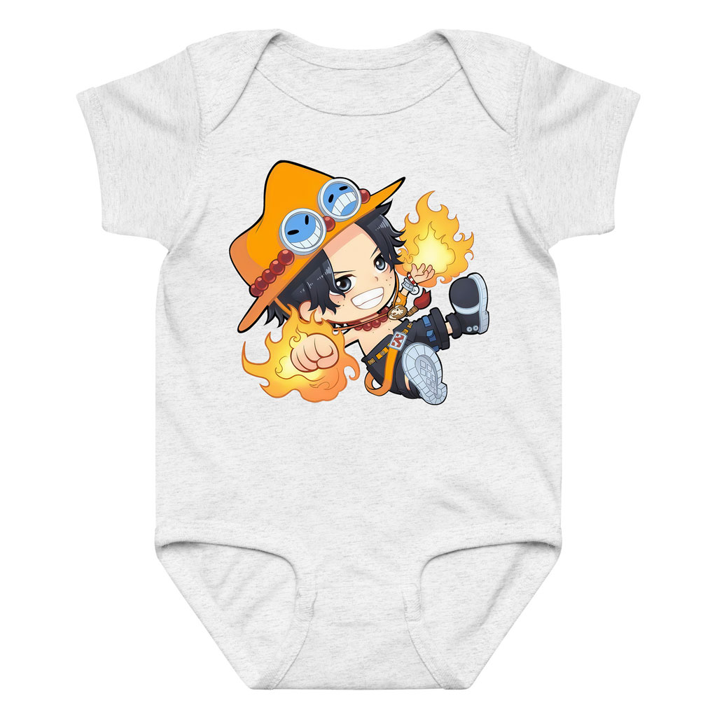 One Piece Ace Fire Fist Baby Bodysuit 10 One Piece Ace Fire Fist Baby Bodysuit