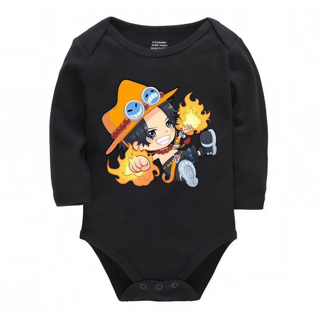 One Piece Ace Fire Fist Baby Bodysuit 9 One Piece Ace Fire Fist Baby Bodysuit