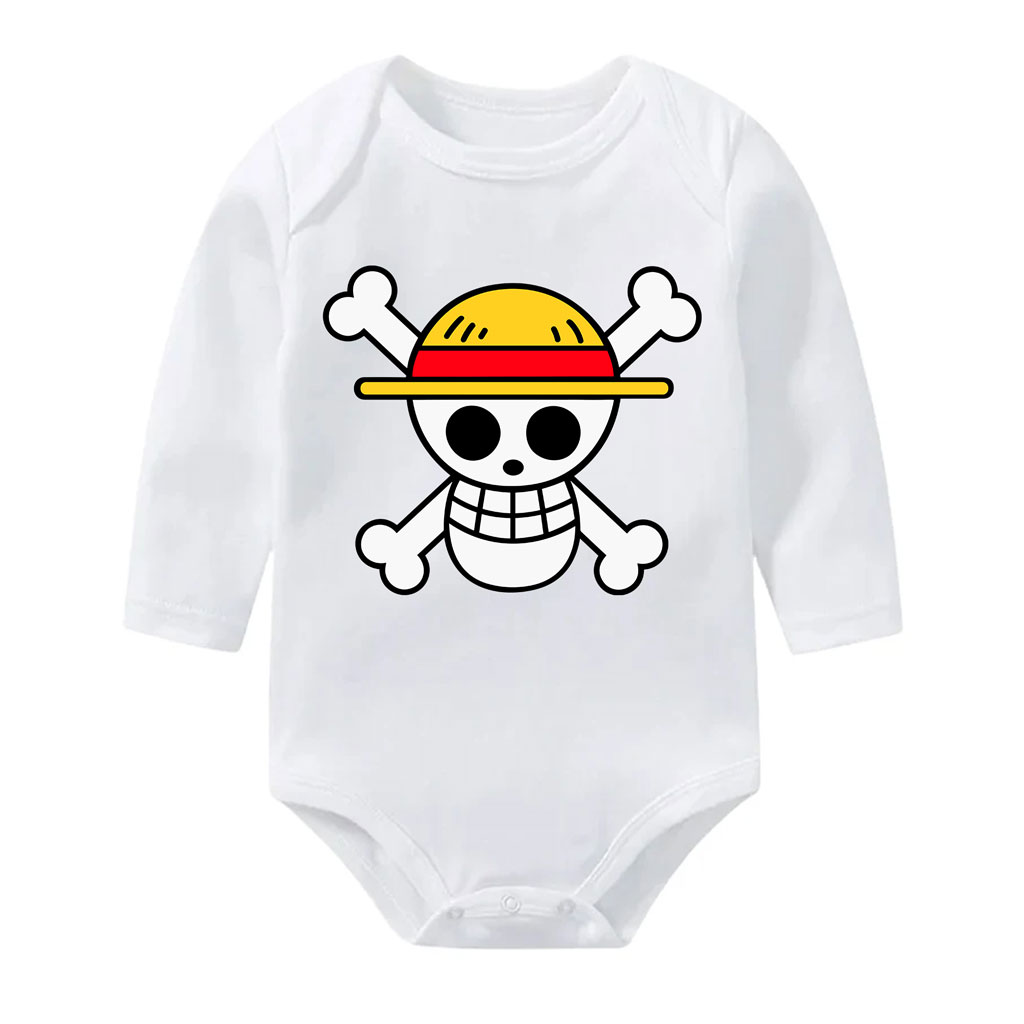One Piece Anime Straw Hat Jolly Roger Baby Onesie​