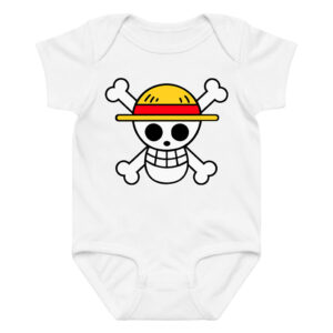 One Piece Anime Straw Hat Jolly Roger Baby Onesie​