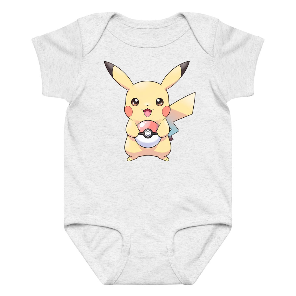 Pikachu Baby Bodysuit with Poké Ball Cotton Onesie 10 Pikachu Baby Bodysuit with Poké Ball Cotton Onesie
