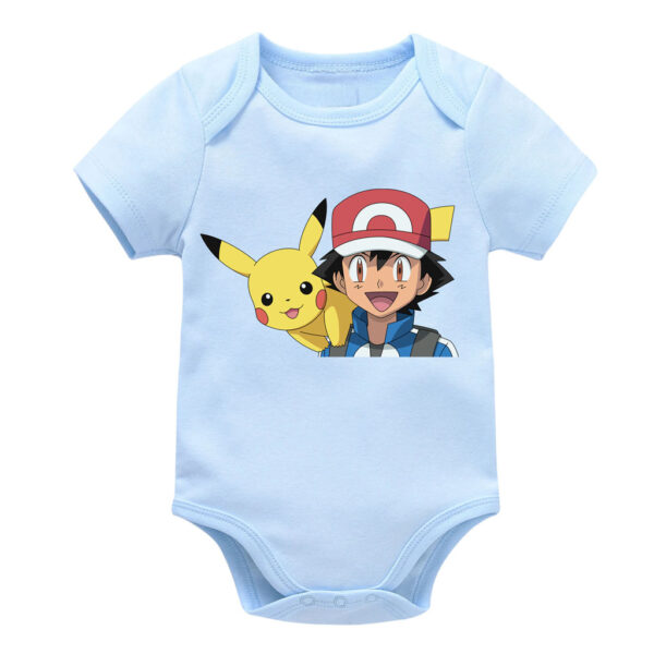 Pokemon Ash and Pikachu Baby Bodysuit Cotton Onesie