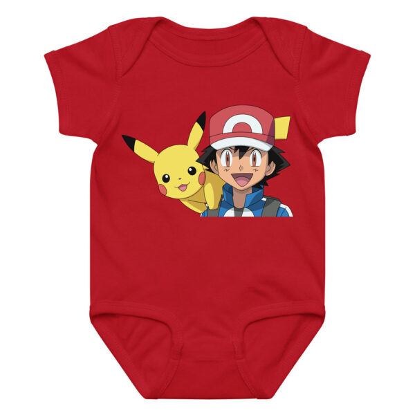 Pokemon Ash and Pikachu Baby Bodysuit Cotton Onesie