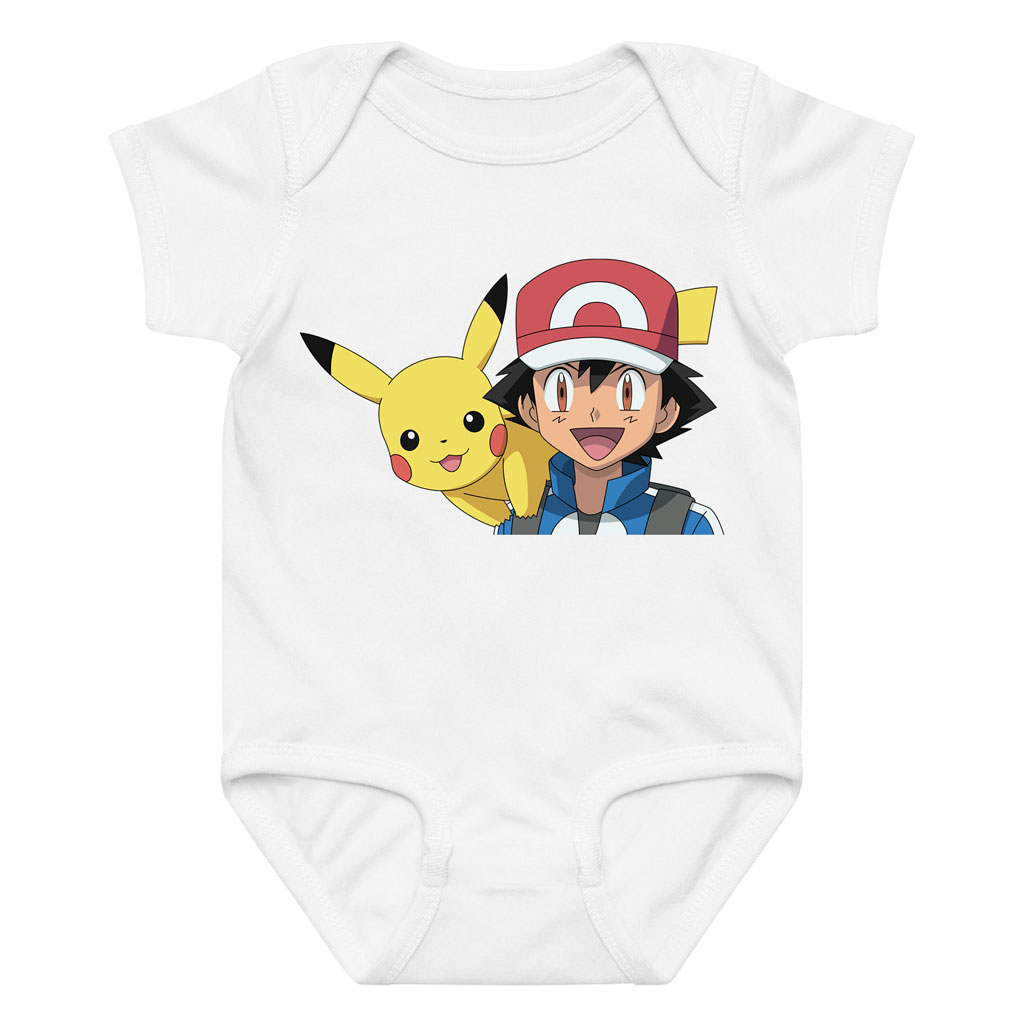 Pokemon Ash and Pikachu Baby Bodysuit Cotton Onesie 9 Pokemon Ash and Pikachu Baby Bodysuit Cotton Onesie