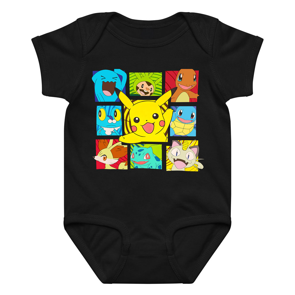 Pokemon Characters Bodysuit Baby Short/Long Sleeve 6 Pokemon Characters Bodysuit Baby ShortLong Sleeve