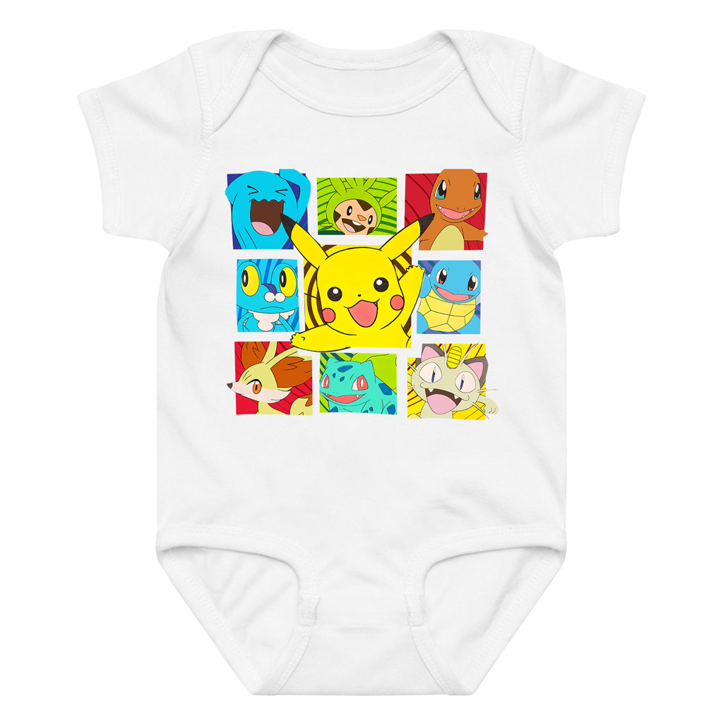 Pokemon Characters Bodysuit Baby Short/Long Sleeve 7 Pokemon Characters Bodysuit Baby ShortLong Sleeve