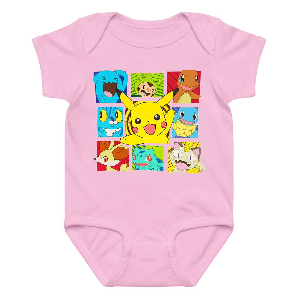 Pokemon Characters Bodysuit Baby Short/Long Sleeve 2 Pokemon Characters Bodysuit Baby ShortLong Sleeve