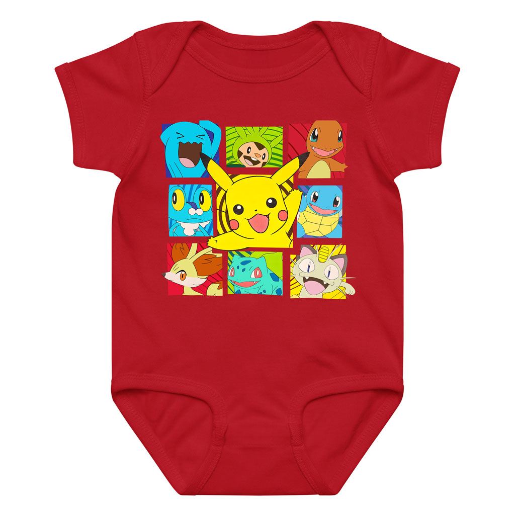 Pokemon Characters Bodysuit Baby Short/Long Sleeve 3 Pokemon Characters Bodysuit Baby ShortLong Sleeve