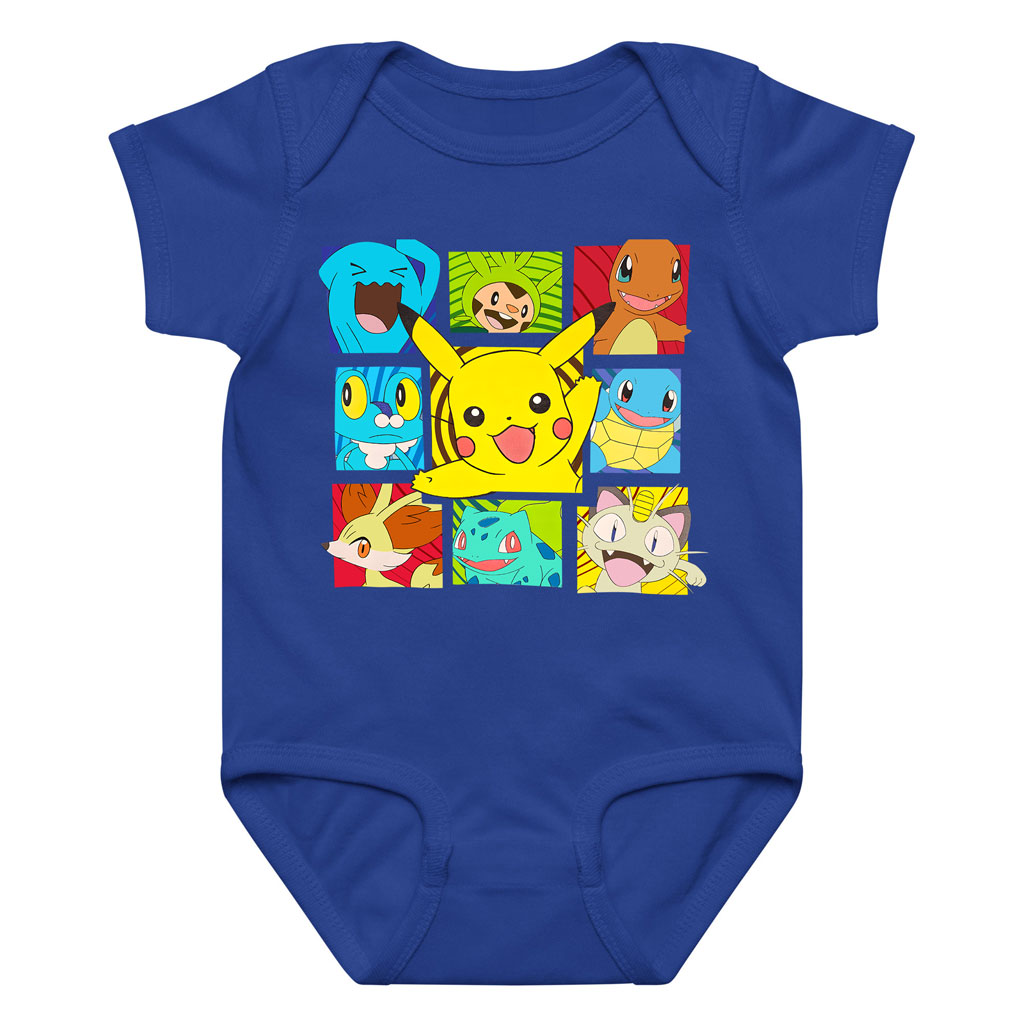 Pokemon Characters Bodysuit Baby Short/Long Sleeve 4 Pokemon Characters Bodysuit Baby ShortLong Sleeve