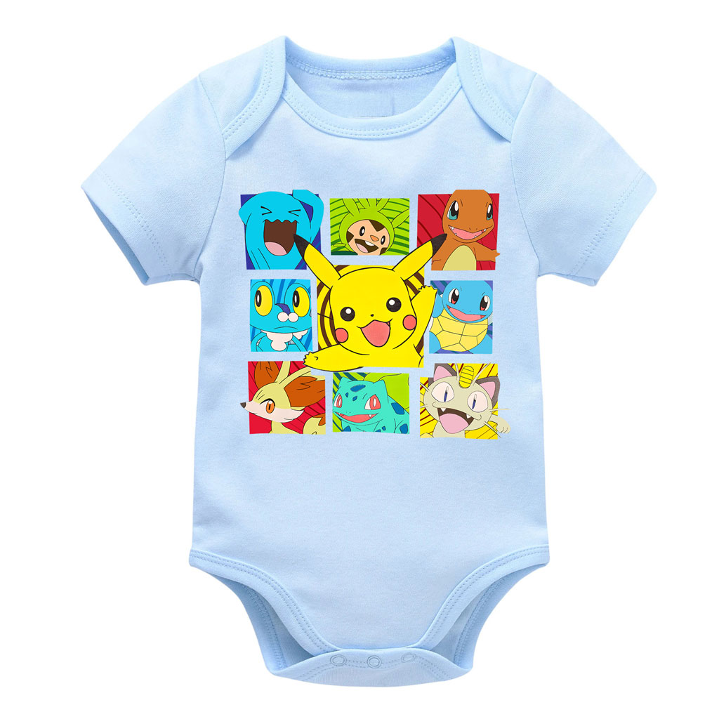 Pokemon Characters Bodysuit Baby Short/Long Sleeve 5 Pokemon Characters Bodysuit Baby ShortLong Sleeve