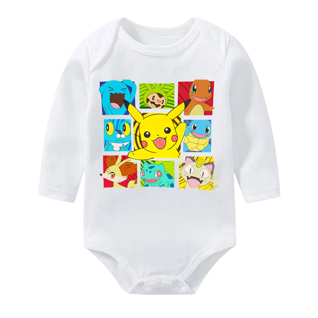Pokemon Characters Bodysuit Baby Short/Long Sleeve 1 Pokemon Characters Bodysuit Baby ShortLong Sleeve