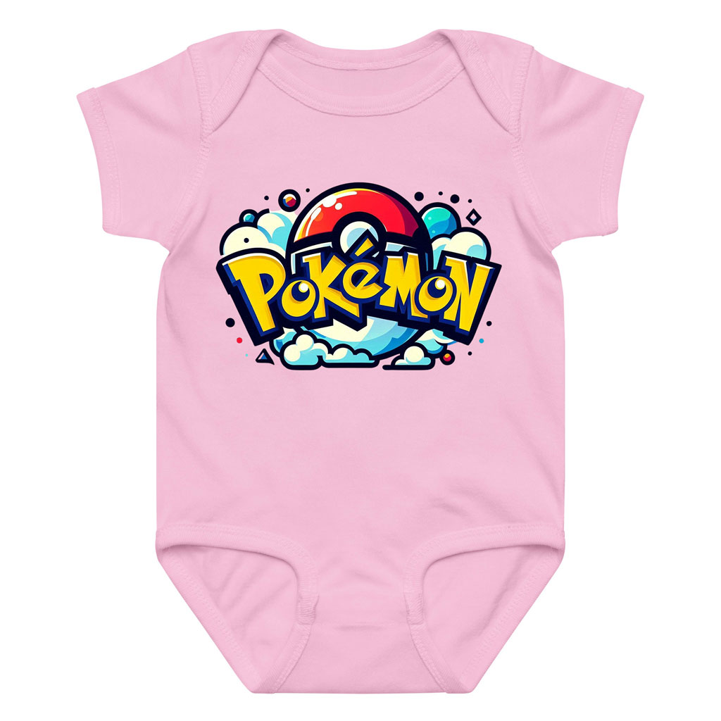 Pokemon Logo Baby Bodysuit Cotton Onesie 9 Pokemon Logo Baby Bodysuit Black Cotton Onesie