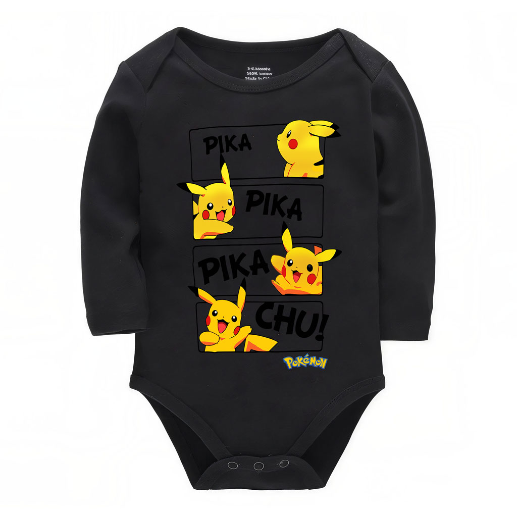 Pokemon Pikachu Baby Grow Pika Pika Chu Onesie (9 colors) 10 Pokemon Pikachu Baby Grow Pika Pika Chu Onesie