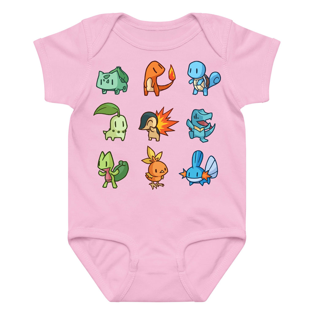 Pokemon Starter Baby Bodysuit Cotton Onesie 0–24M 9 Pokemon Starter Baby Bodysuit Cotton Onesie 0–24M