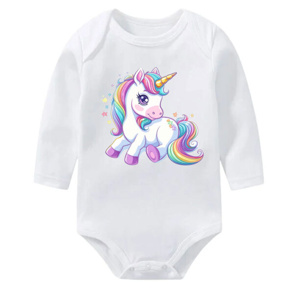 Rainbow Unicorn Baby Onesie - Cute Cartoon Bodysuit