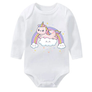 Rainbow Unicorn Clouds Baby Onesie Bodysuit