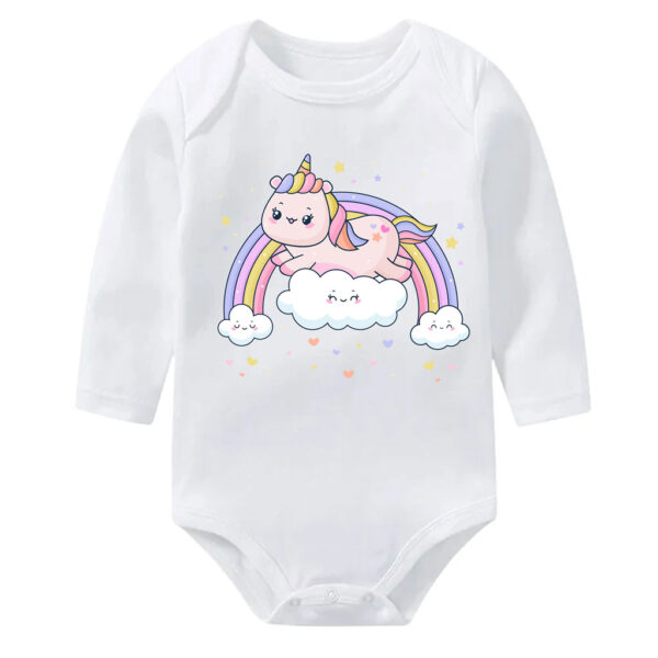 Rainbow Unicorn Clouds Baby Onesie Bodysuit