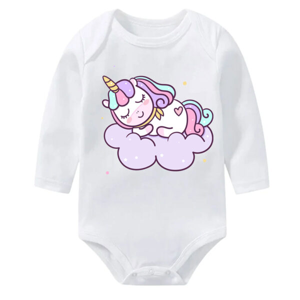 Rainbow Unicorn Sleeping Baby Bodysuit