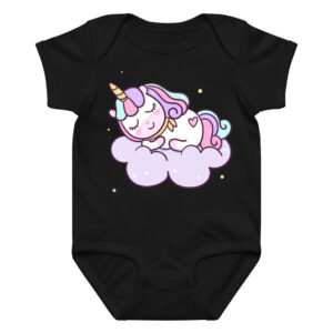 Rainbow Unicorn Sleeping Baby Bodysuit