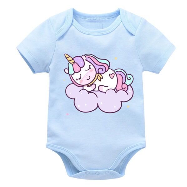 Rainbow Unicorn Sleeping Baby Bodysuit