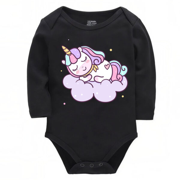 Rainbow Unicorn Sleeping Baby Bodysuit
