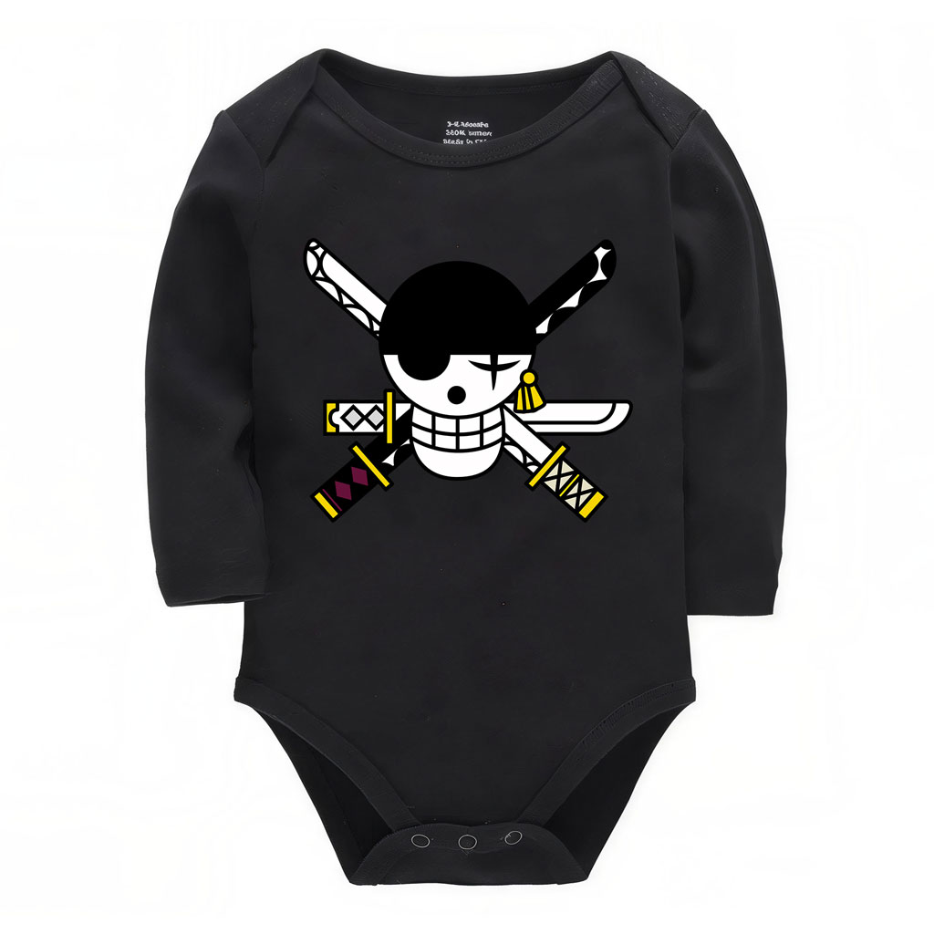 Roronoa Zoro Jolly Roger Onesie Baby Bodysuit 10 Roronoa Zoro Jolly Roger Onesie Baby Bodysuit