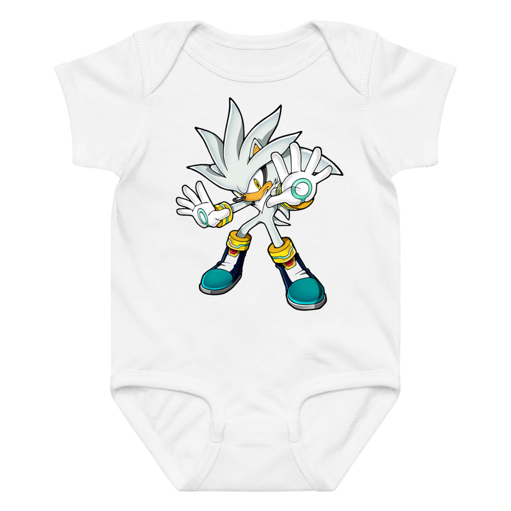 Silver the Hedgehog Bodysuit Onesie Baby Multicolors: Pink, Red, Black, Blue.... 10 Silver the Hedgehog Bodysuit Onesie Baby Multicolors