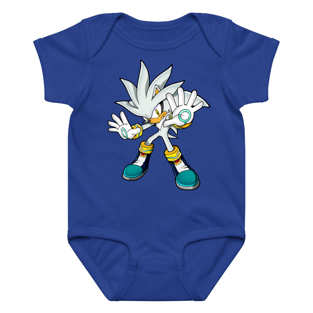 Silver the Hedgehog Bodysuit Onesie Baby Multicolors: Pink, Red, Black, Blue.... 7 Silver the Hedgehog Bodysuit Onesie Baby Multicolors