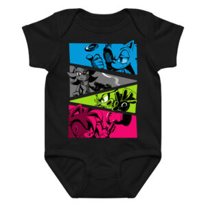 Sonic Characters Color Block Baby Clothes Onesie Sonic, Shadow & Amy