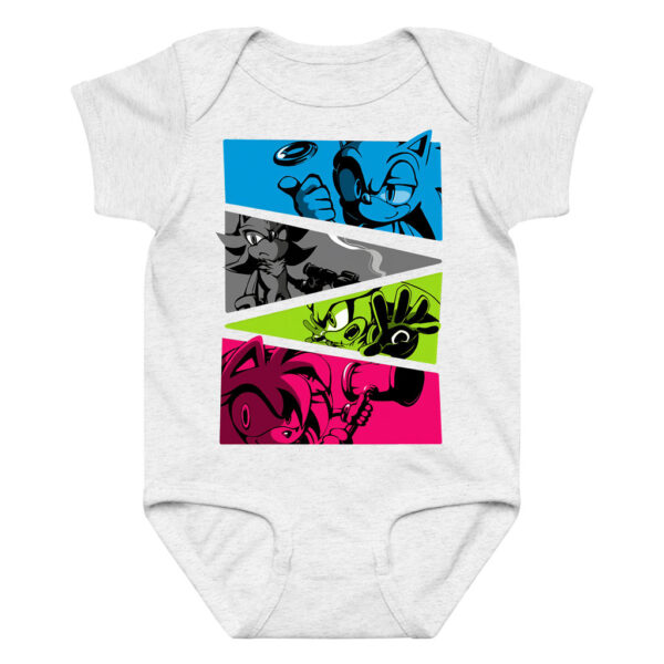 Sonic Characters Color Block Baby Clothes Onesie Sonic, Shadow & Amy