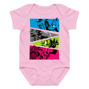 Sonic Characters Color Block Baby Clothes Onesie Sonic, Shadow & Amy