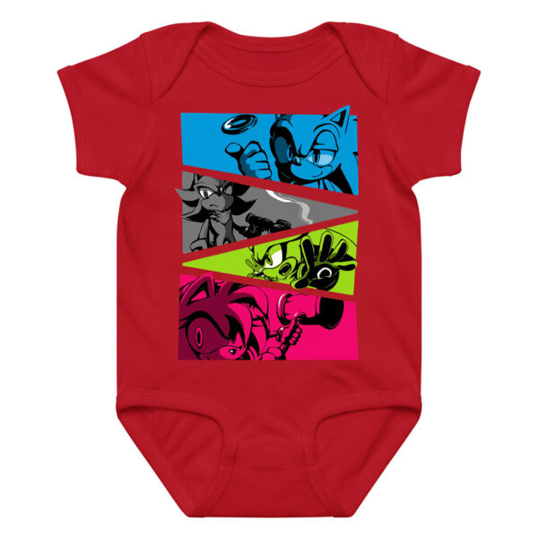Sonic Characters Color Block Baby Clothes Onesie Sonic, Shadow & Amy