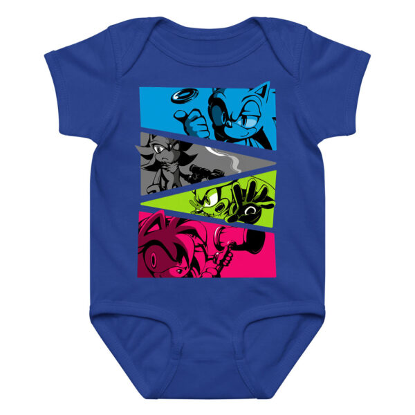 Sonic Characters Color Block Baby Clothes Onesie Sonic, Shadow & Amy
