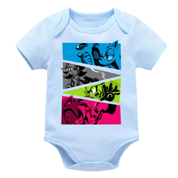 Sonic Characters Color Block Baby Clothes Onesie Sonic, Shadow & Amy