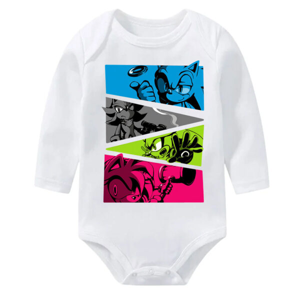 Sonic Characters Color Block Baby Clothes Onesie Sonic, Shadow & Amy