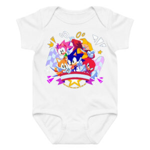 Sonic Squad Baby Onesie – Classic Video Game Bodysuit