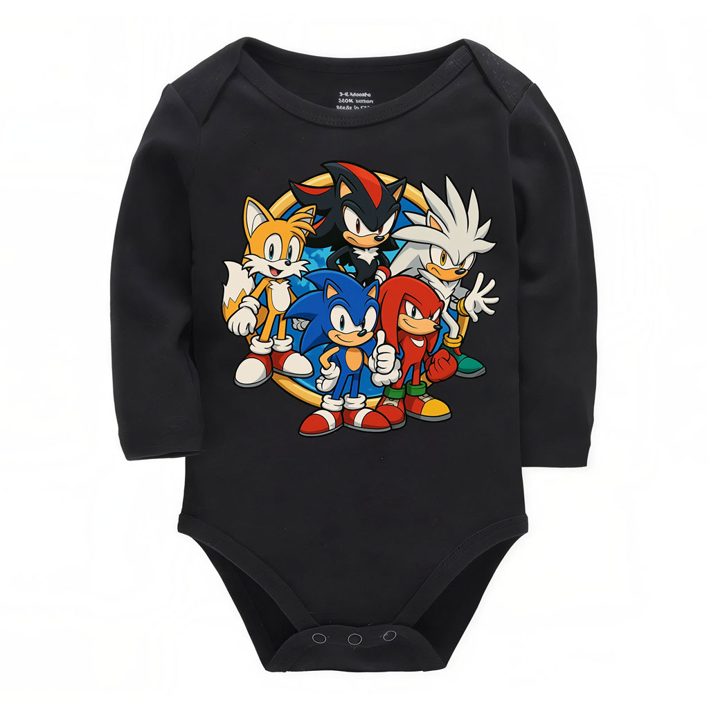 Sonic Team Baby Bodysuit: Sonic, Tails, Knuckles and Shadow 9 Sonic Team Baby Bodysuit Sonic, Tails, Knuckles and Shadow