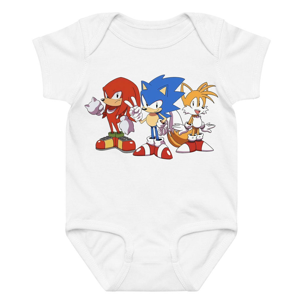 Sonic the Hedgehog, Sonic Tails and Knuckles Baby Onesie 11 Sonic the Hedgehog, Sonic Tails and Knuckles Baby Onesie