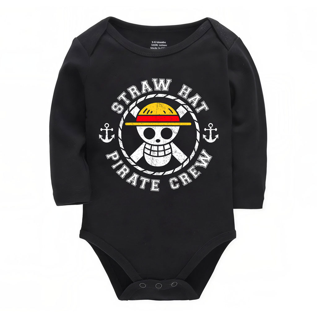 Straw Hat Pirate Crew Baby Onesie Short/Long Sleeve 9 Straw Hat Pirate Crew Baby Onesie